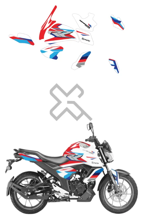 RR Edition Full Body Sticker Compatible with FZ-S V3/V4 | Sticker Compatible with FZ-S V3/V4 Made In Premium Gloss Vinyl With FPF (Fade Protection Film), Water Proof, Precut Sticker, Pack Of 1 Compatible with Both Side